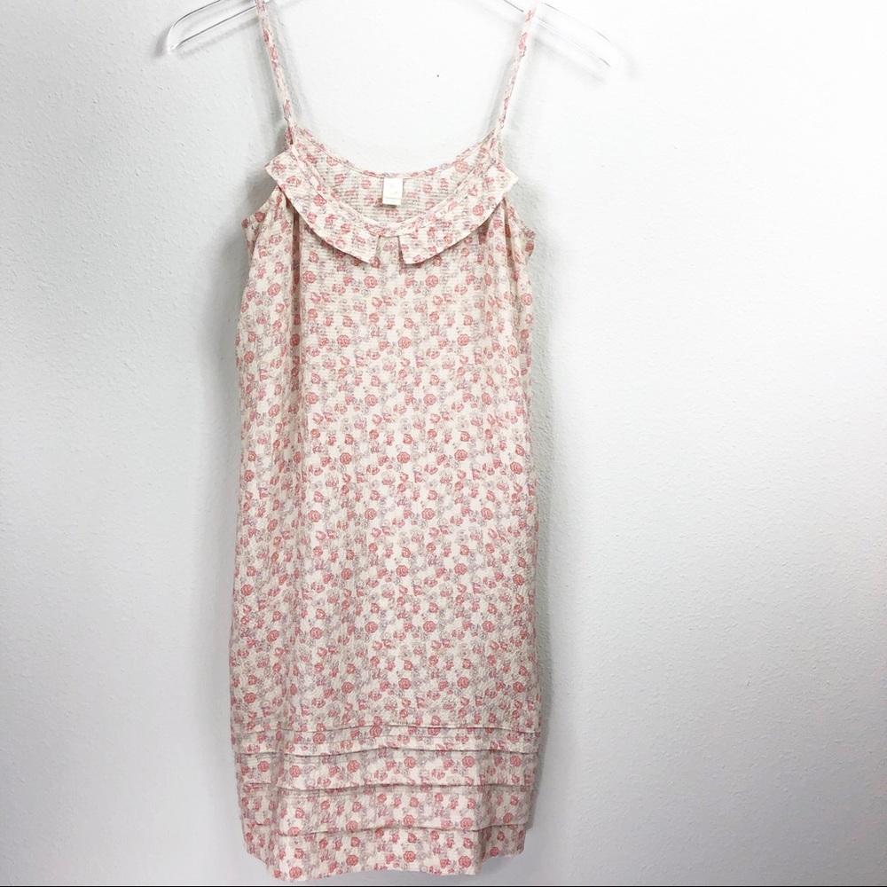 Anthropologie | 100% Silk Tiered Floral Tank Dress